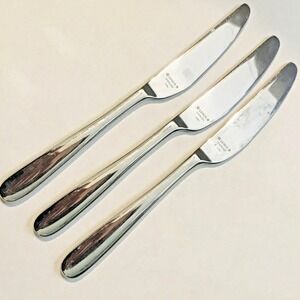 Lenox Stratton Glossy Stainless Steel Flatware Set of 3 Dinner Knives